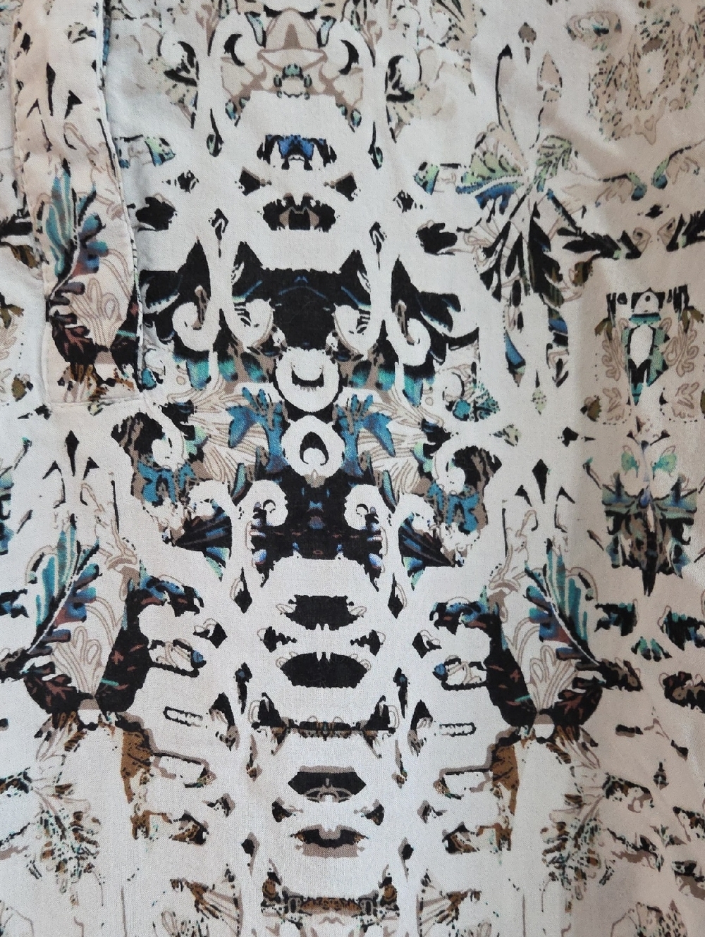 Tribal Jeans Teal, Black And Neutral Patter Blouse Women's XL - Picture 4 of 4